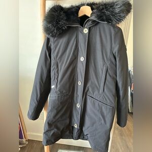 Michael Kors Women's Black Fur-Trimmed Parka